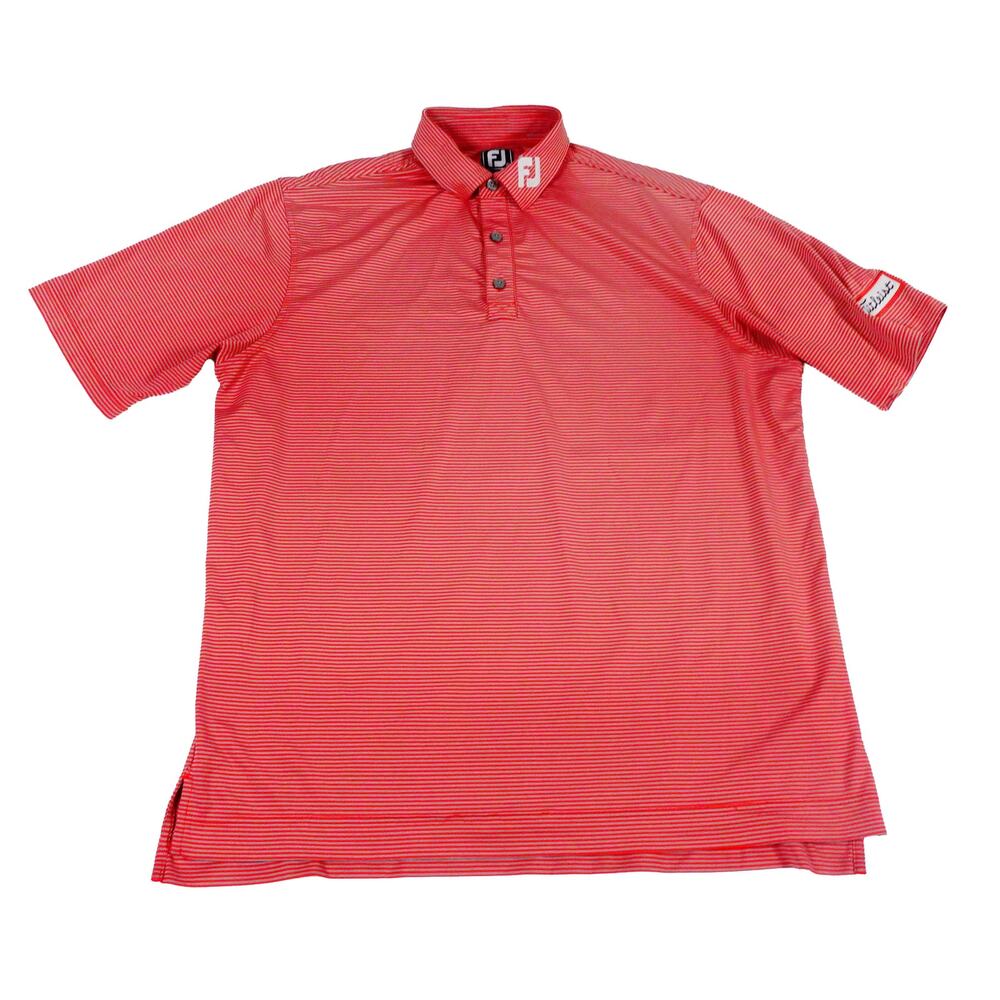 FootJoy FJ Titleist Tour Arm Patch Embroidered Striped Red Athletic Fit Men's XL
